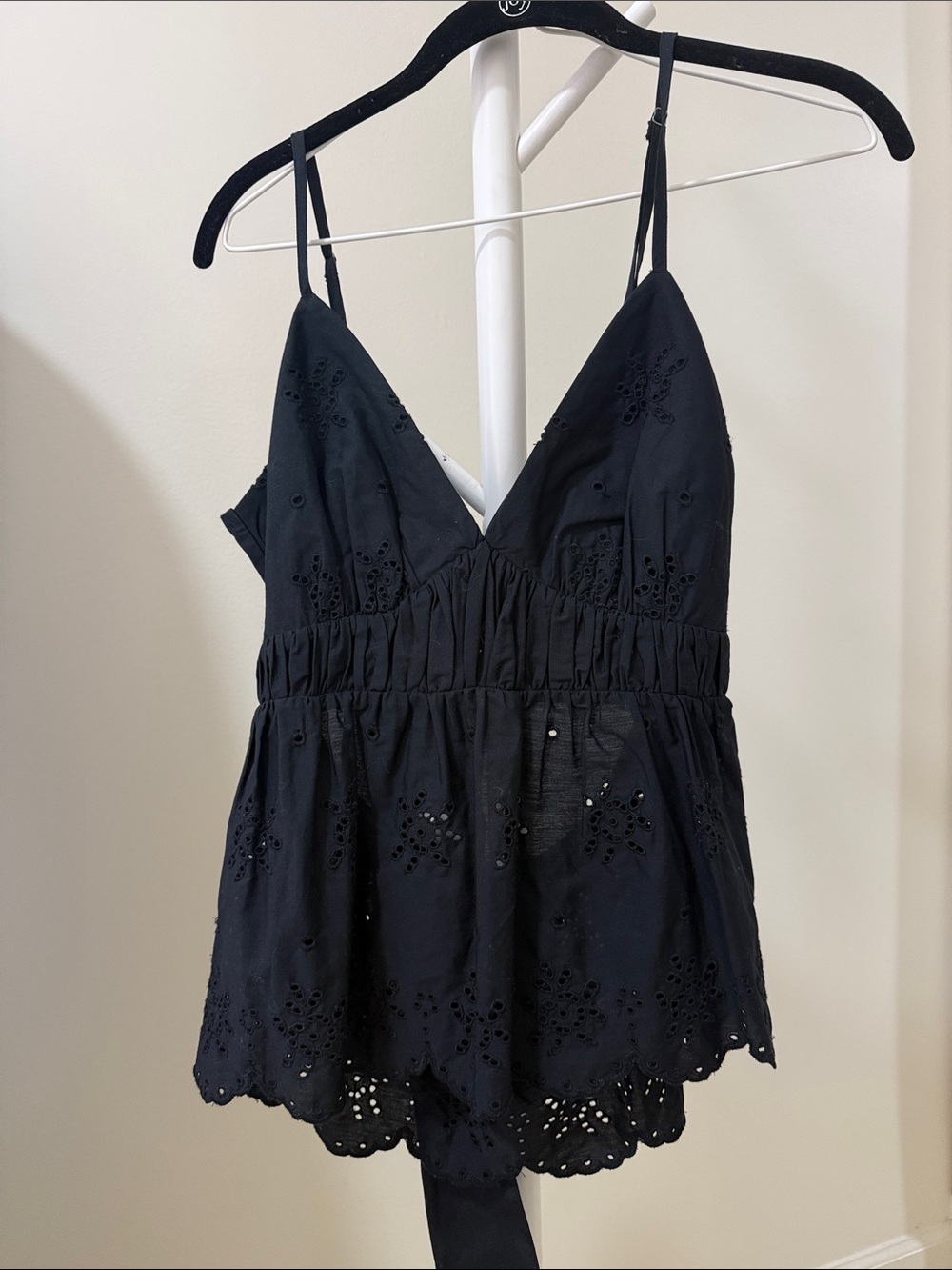 Abercrombie & Fitch Black Eyelet Camisole